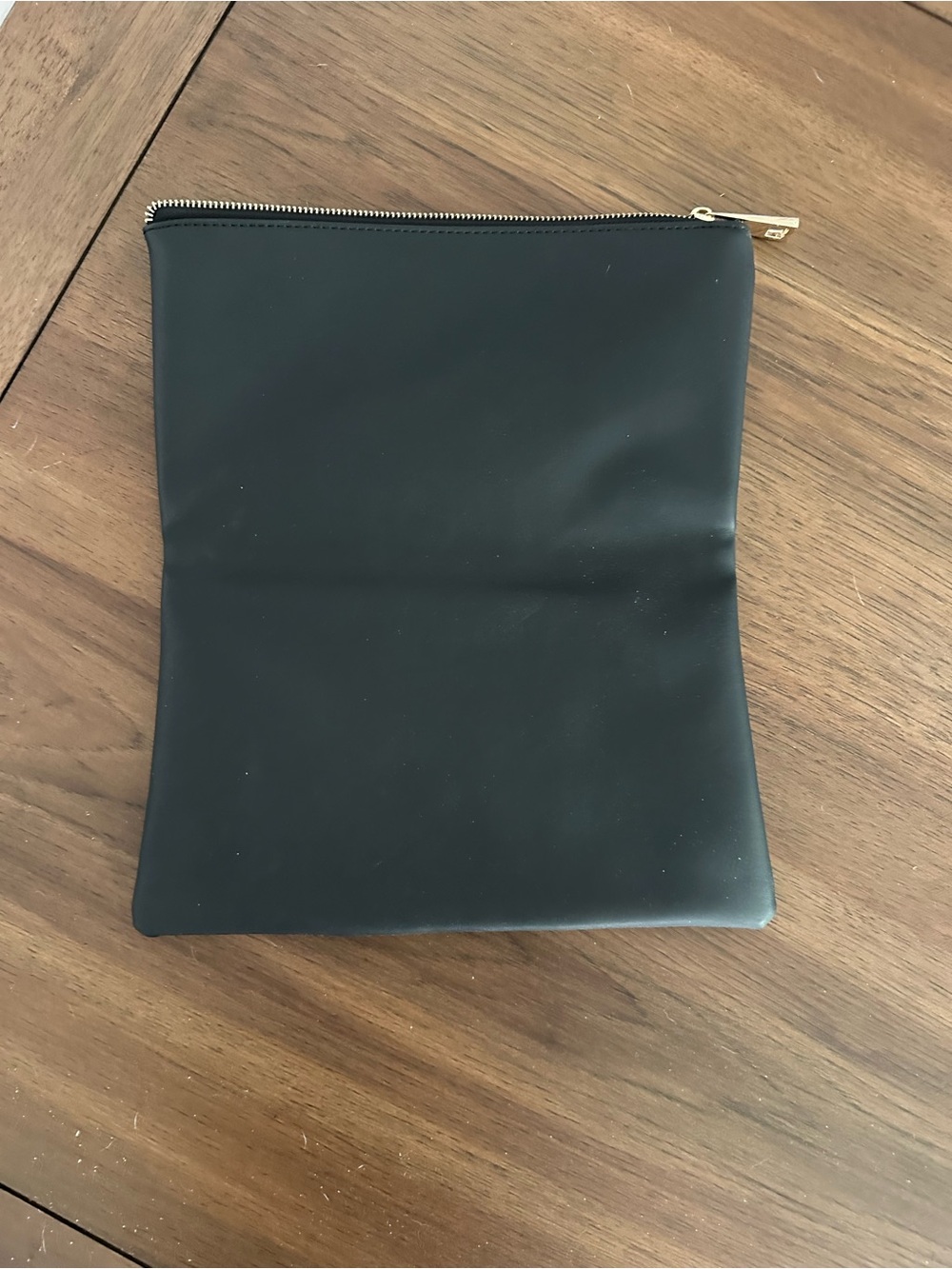 Summer & Rose Vegan Leather Black Foldover Interior Zip Clutch - Picture 3 of 4